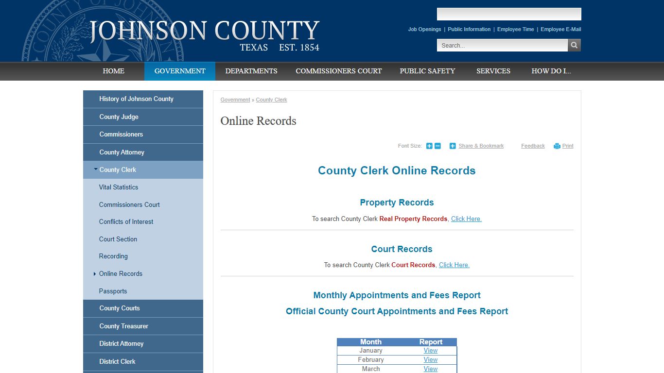 Online Records | Johnson County, TX